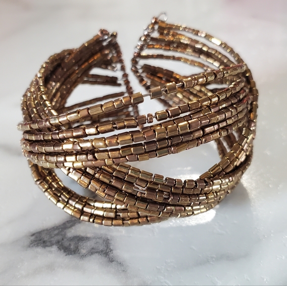 Shooting Stars Copper Seed Bead Cuff Bracelet 💥3 for $24💥 - Picture 5 of 16